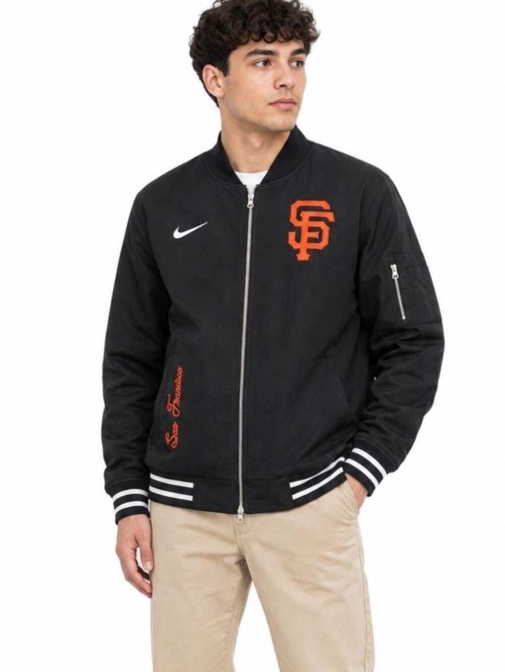 Nike MLB San Francisco Giants Authentic Collection Bomber Jacket 015D-03AY, 2XL